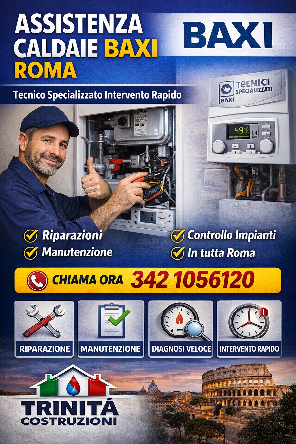 assistenza caldaie baxi roma